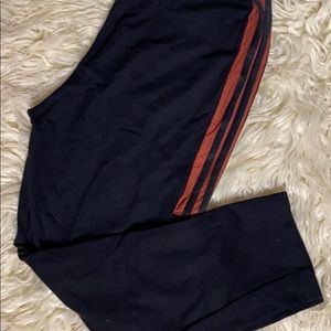Black capris/ 7/8 pants with 3 stripes